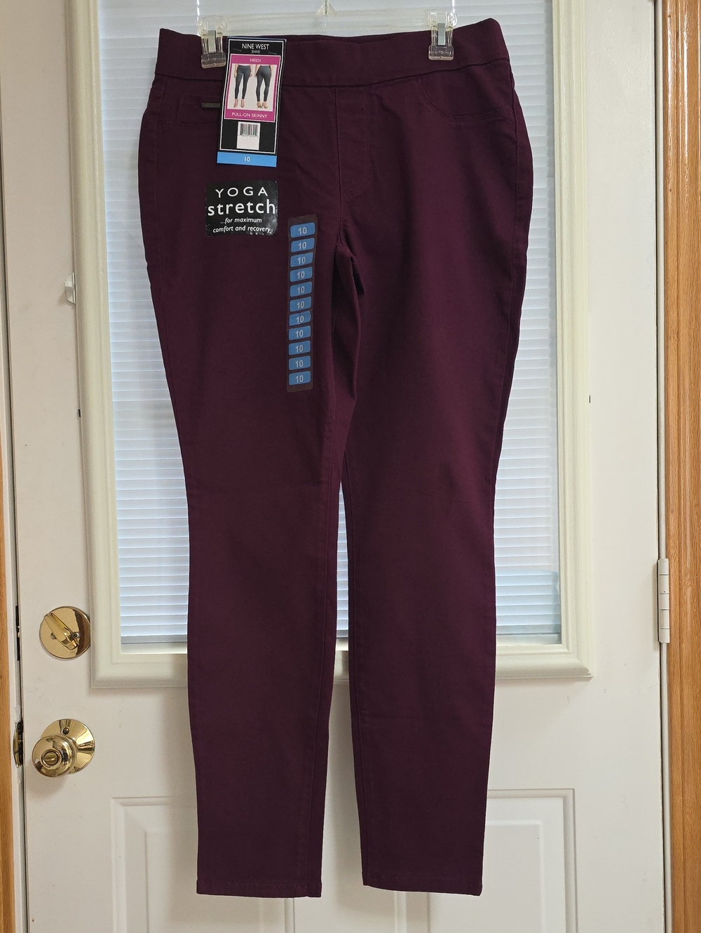 Nine West Women's Stretch Jeggings - Burgundy Plum